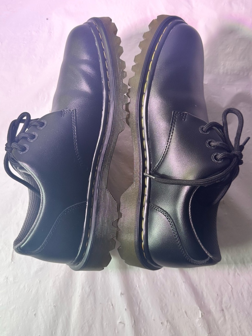 Dr. Martens Men's Black Leather 3-Eye Derby Shoes - Picture 8 of 12